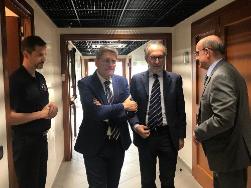 Il Prefetto di Trieste, Valerio Valenti, viene ricevuto nella sede della Protezione civile regionale dal vicegovernatore del Friuli Venezia Giulia, Riccardo Riccardi - Palmanova, 6 giugno 2019